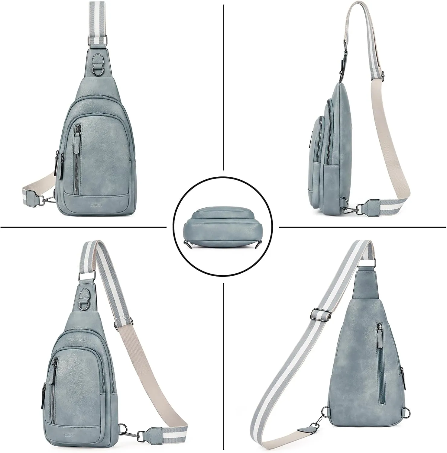 CLUCI Crossbody Bags for Women - Sling Backpack Travel Bag in Leather