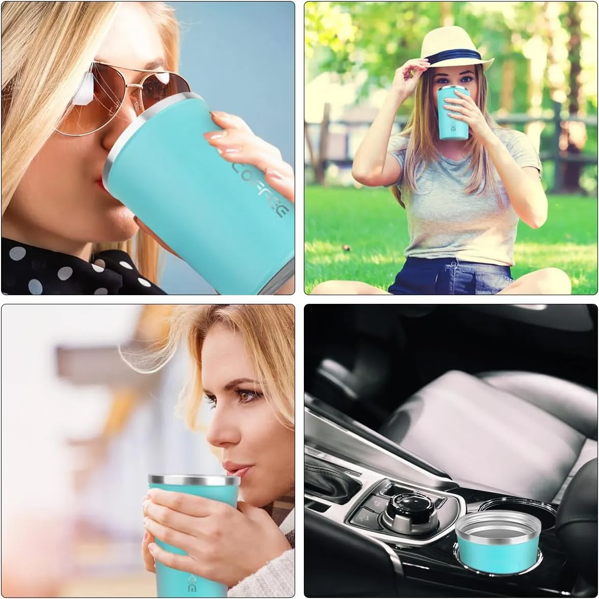 CS COSDDI 12 oz Stainless Steel Vacuum Insulated Tumbler - Coffee Travel Mug Spill Proof with Lid - Coffee Cups for Keep Hot/Ice Coffee,Tea and Beer