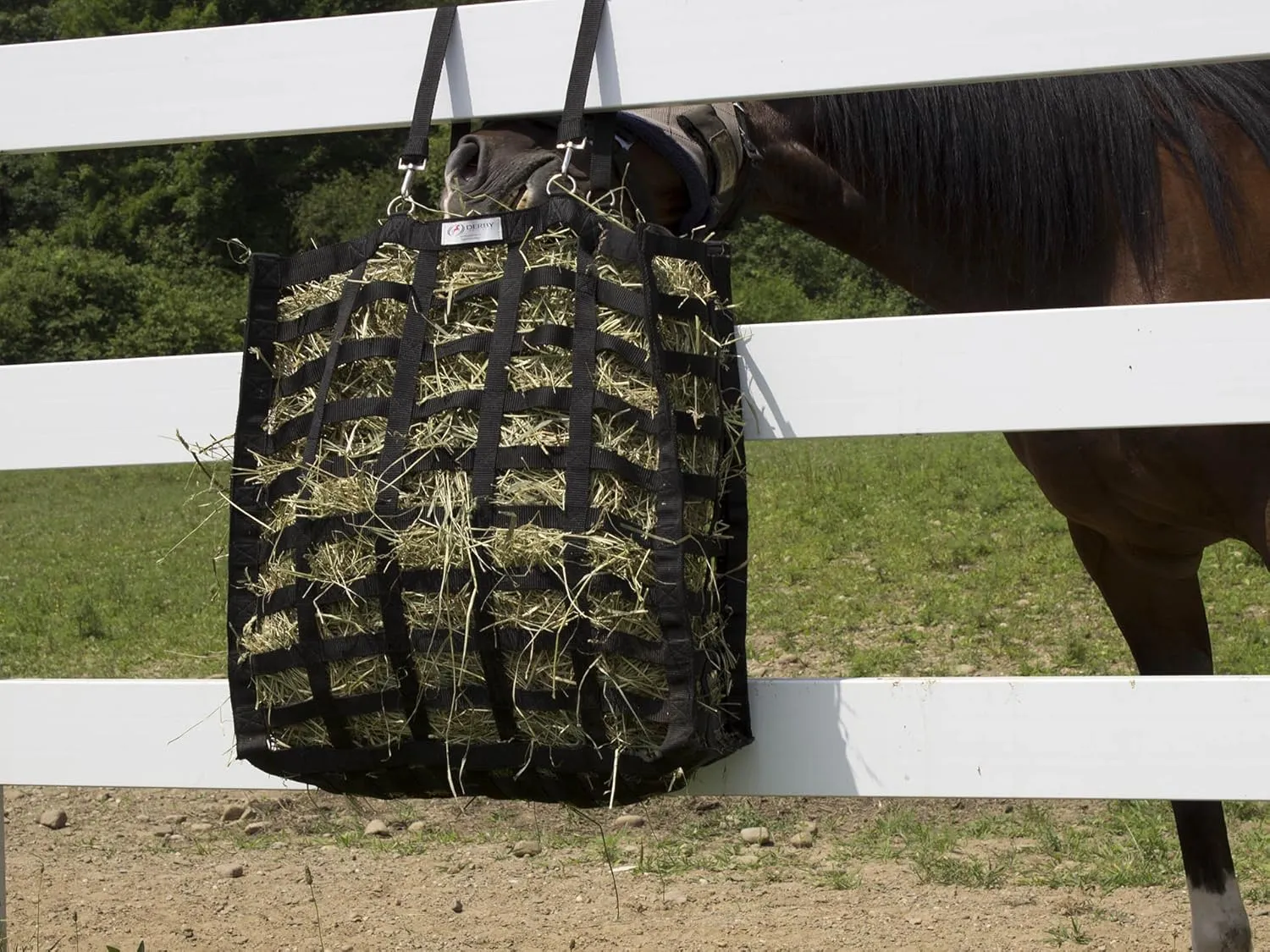 Derby Originals Supreme 4-Sided Slow Feed Hay Bag  Patented, 1-Year Warranty, 3.5" & 1.75" Openings