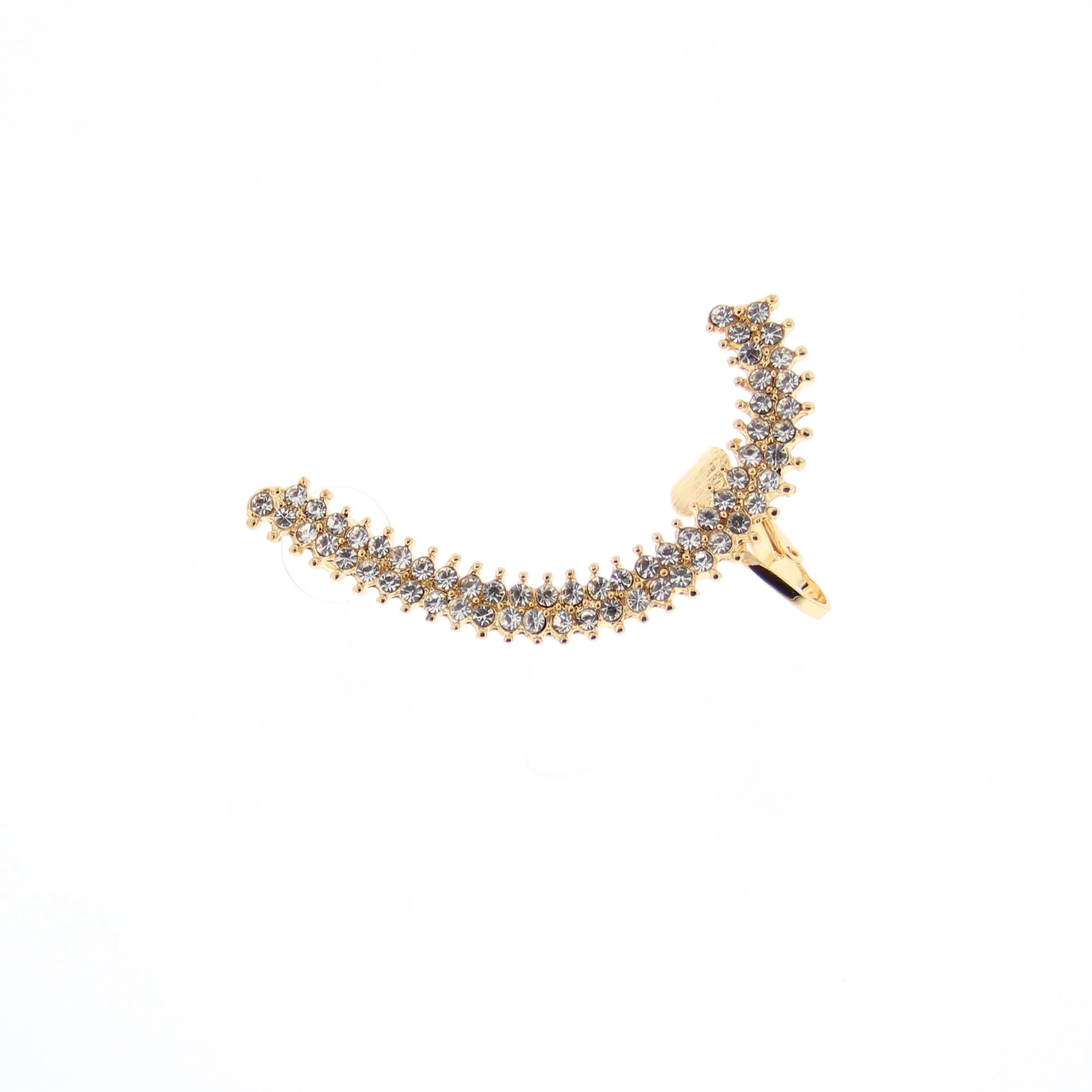 Diamante Stone Ear Cuff with Hanging Ball Studs