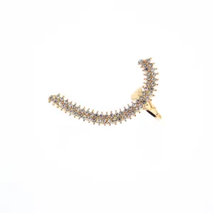 Diamante Stone Ear Cuff with Hanging Ball Studs