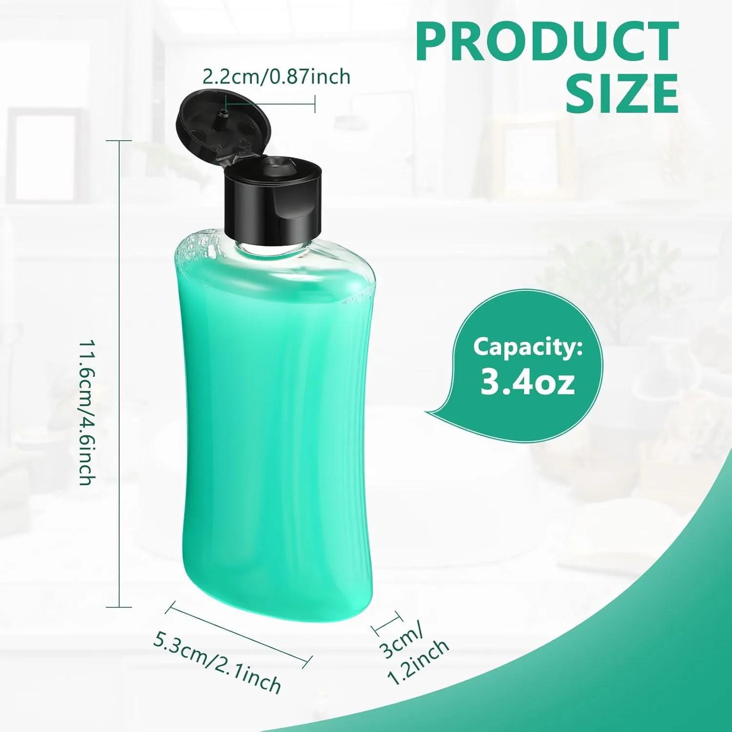 Domensi 36 Pcs 3.4 oz Travel Bottles with Flip Cap Clear Plastic Travel Size Containers Portable Leak Proof Squeeze Bottle Refillable Empty Cosmetic Containers for Liquid Shampoo Lotion