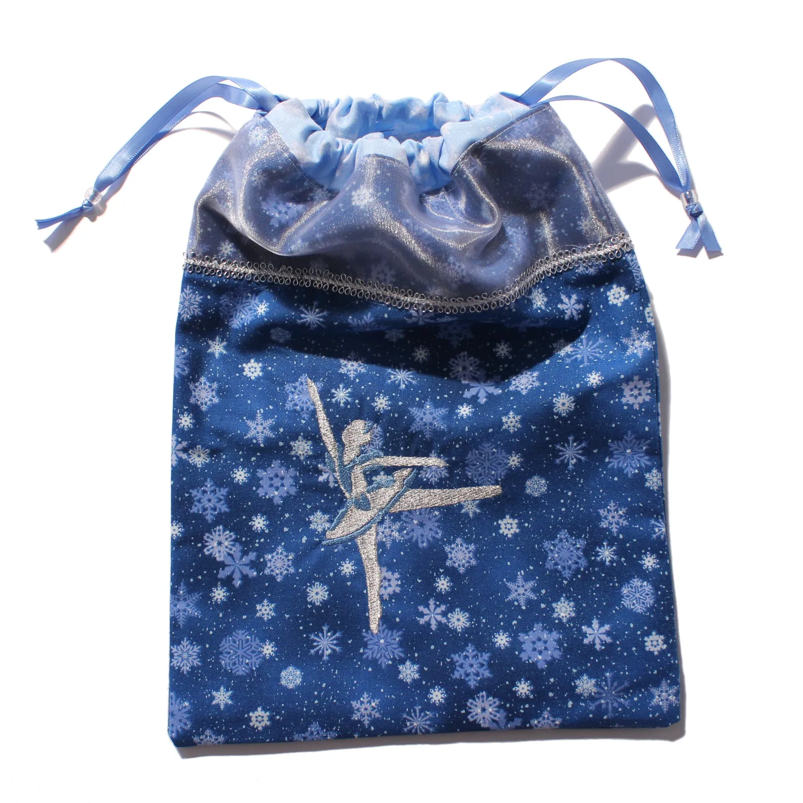 Embroidered Snow Queen Drawstring Tote