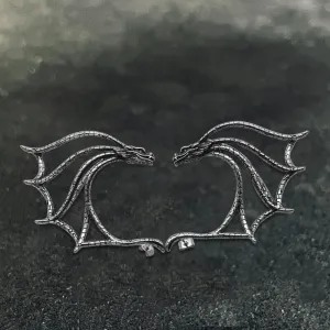 Evil Dragon Stainless Steel Ear Cuff Earrings