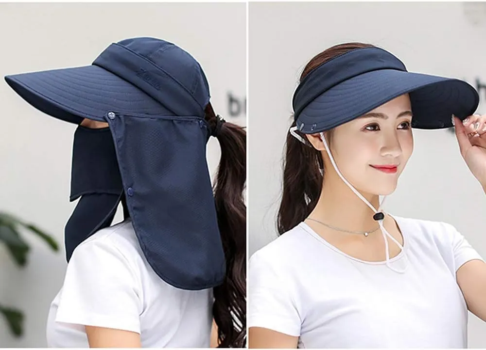 Fashion Outdoor UPF 50  UV Sun Protection Waterproof Quick Dry Breathable Face Neck Flap Cover Folding Sun Hat