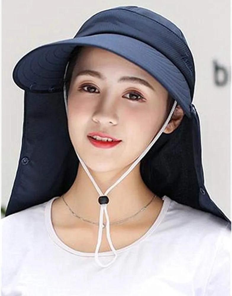 Fashion Outdoor UPF 50  UV Sun Protection Waterproof Quick Dry Breathable Face Neck Flap Cover Folding Sun Hat