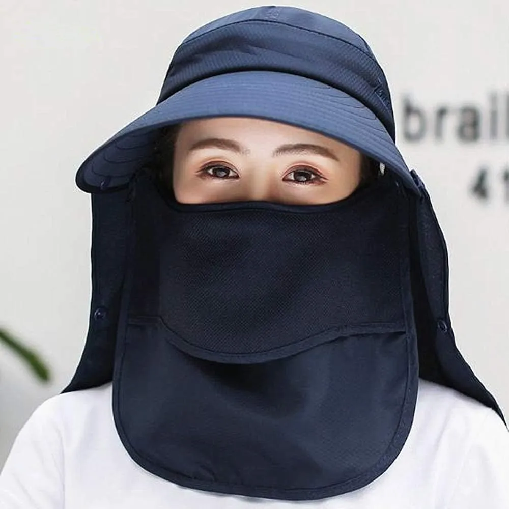 Fashion Outdoor UPF 50  UV Sun Protection Waterproof Quick Dry Breathable Face Neck Flap Cover Folding Sun Hat