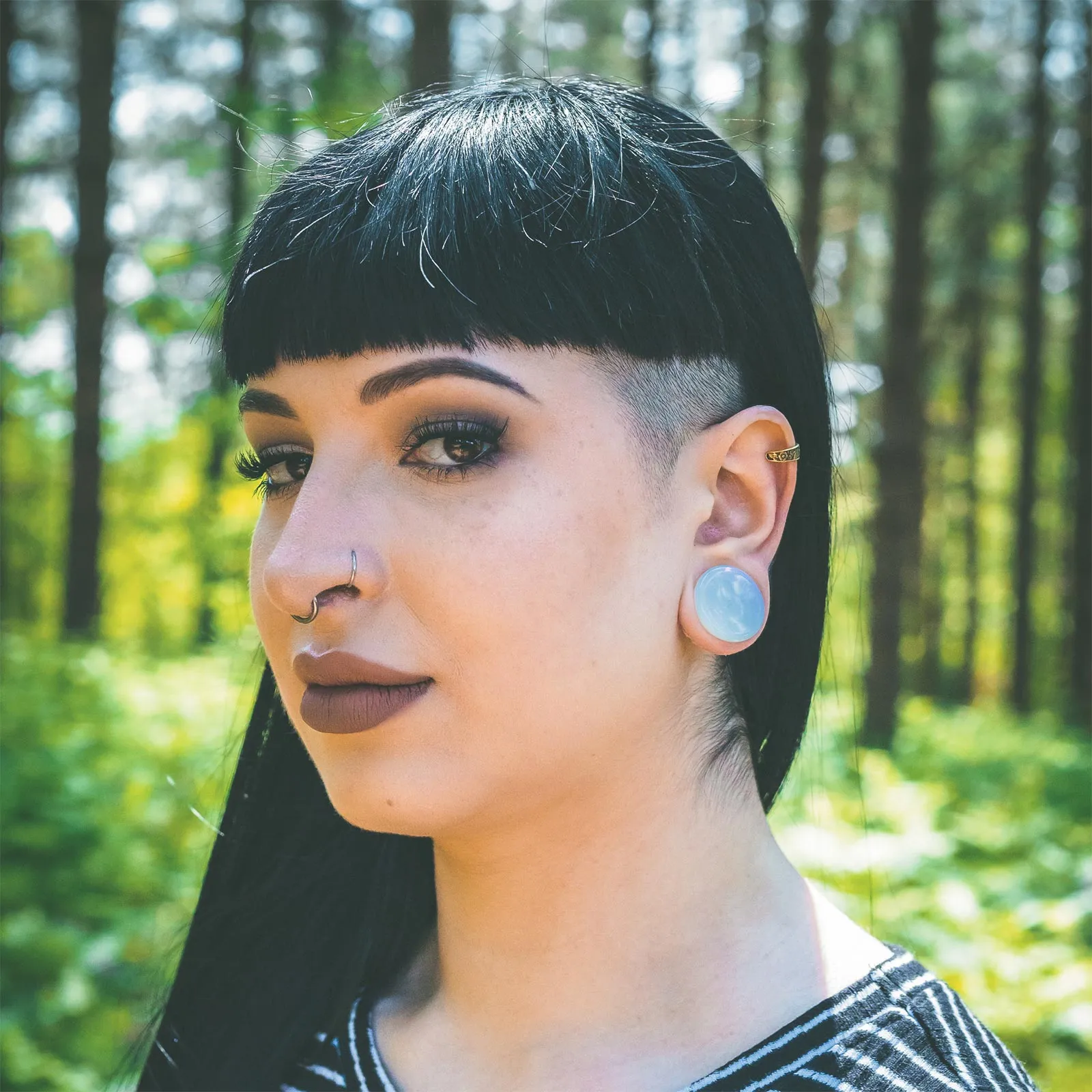 Flower & Foliage Brass Ear Cuff