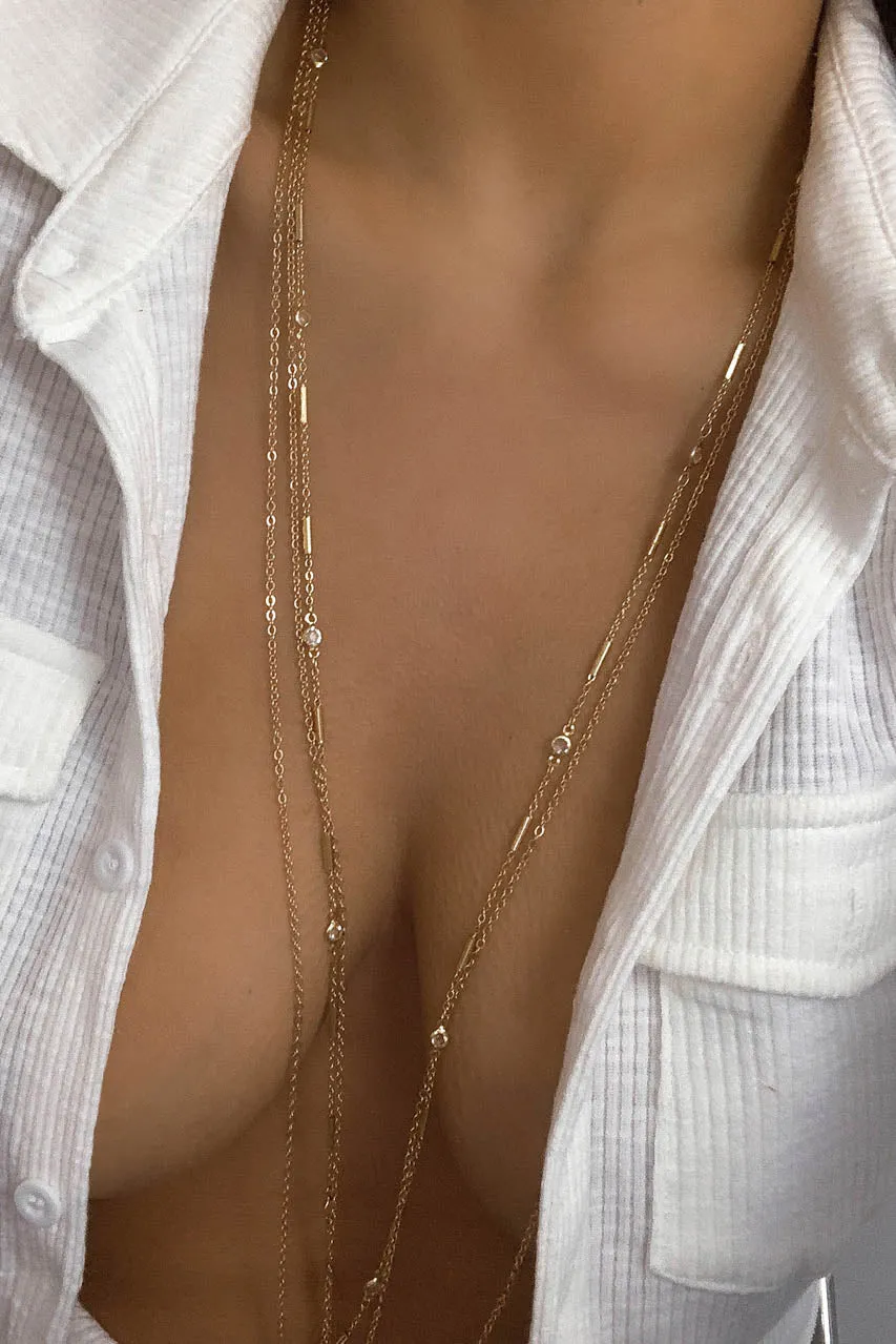 Gold Double Loop Body Chain