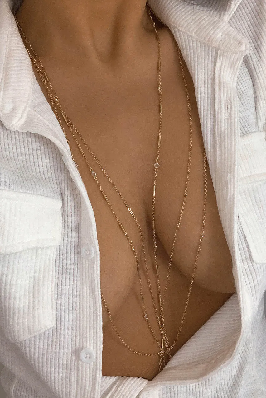 Gold Double Loop Body Chain