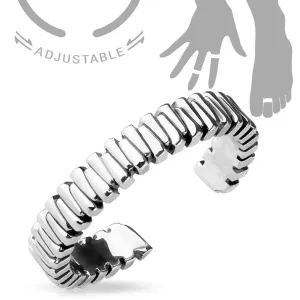 Grooved Design Adjustable Mid Ring / Toe Ring