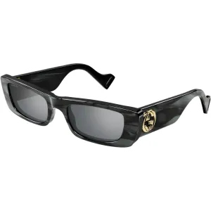 Gucci Women's Sunglasses - Full Rim Grey Acetate Rectangular Shape Frame | GG0516S 013