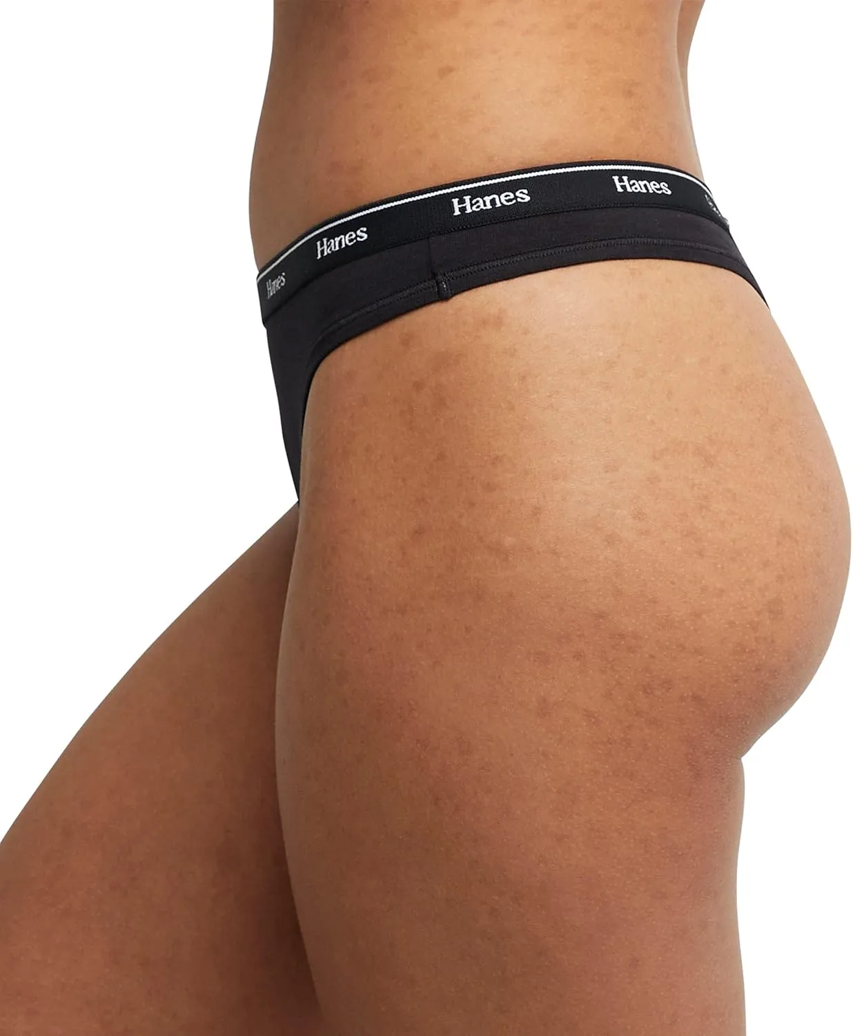 Hanes Women's Originals Thong Panties, Breathable Stretch Cotton Underwear, Assorted, 6-Pack