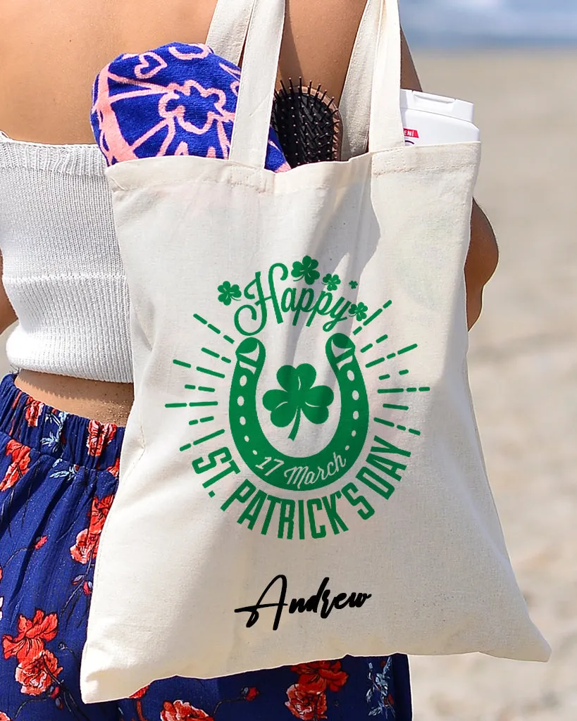 Horseshoe Happy St Patrick's Day - St Patrick's Tote Bag