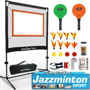 Jazzminton-Sport  The Original - Indoor & Outdoor, No Boundaries - Similar to Pickleball, Badminton and Tennis with A Whole New Spin On It - Fun Games for Kids & Adults
