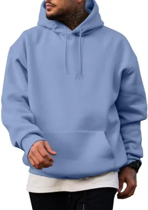 JMIERR Mens Casual Cotton Hooded Collar Drawstring Hoodies Pullover Sweatshirts Casual Long Sleeve Shirts
