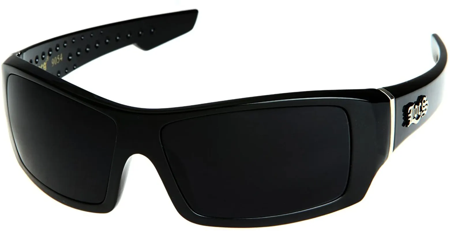 Locs Men's Rectangular Hardcore Wrap 63mm Sunglasses