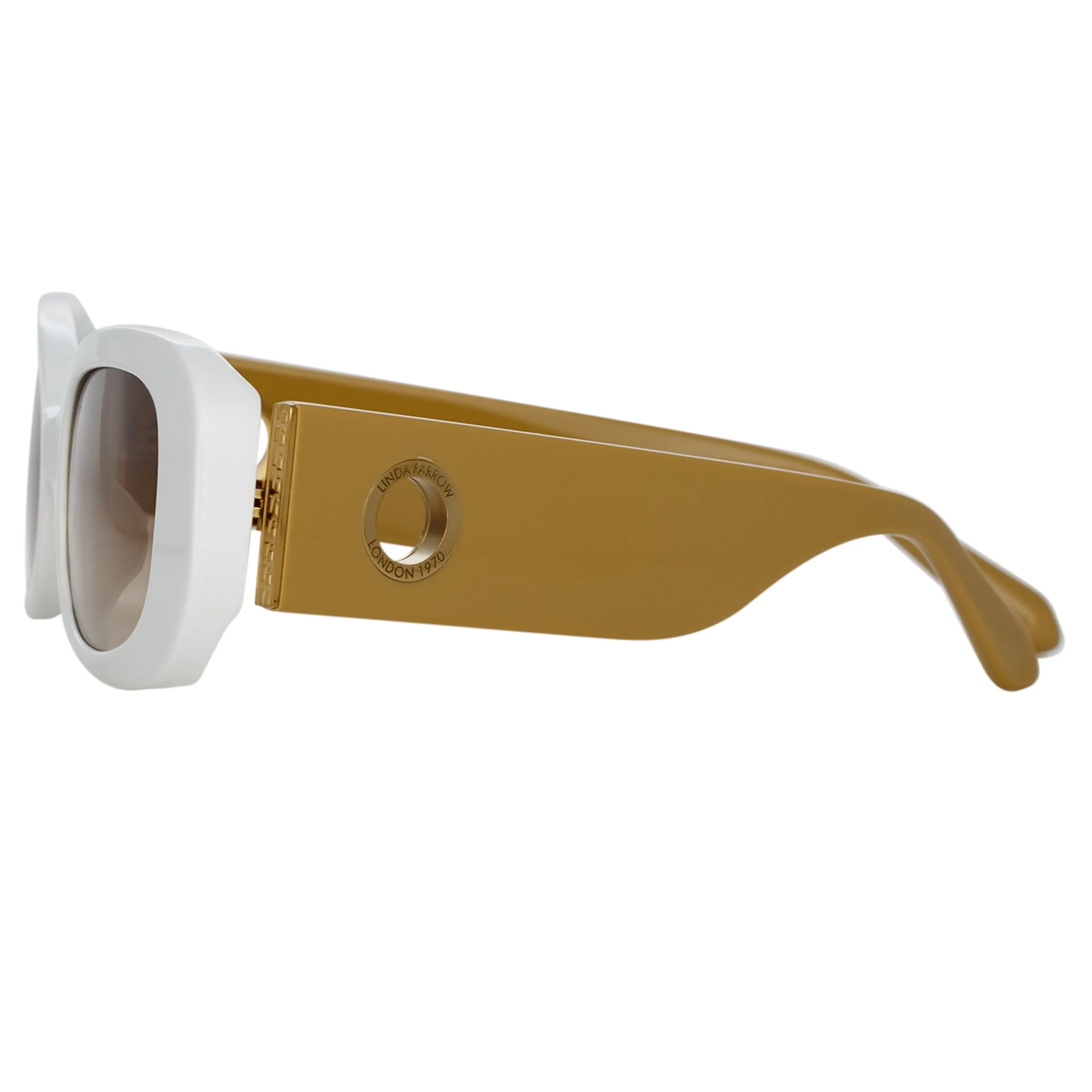 Lola Rectangular Sunglasses in White