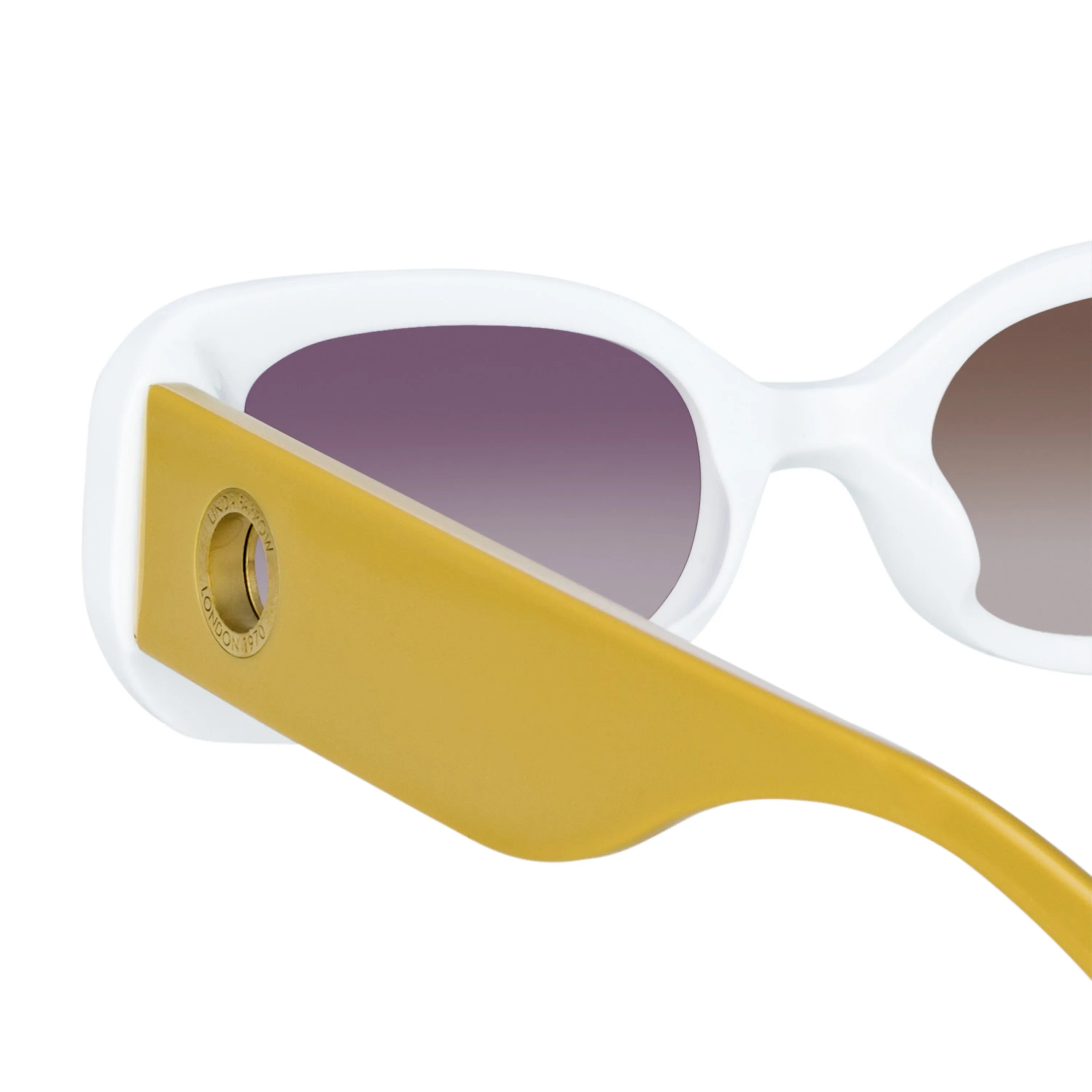 Lola Rectangular Sunglasses in White