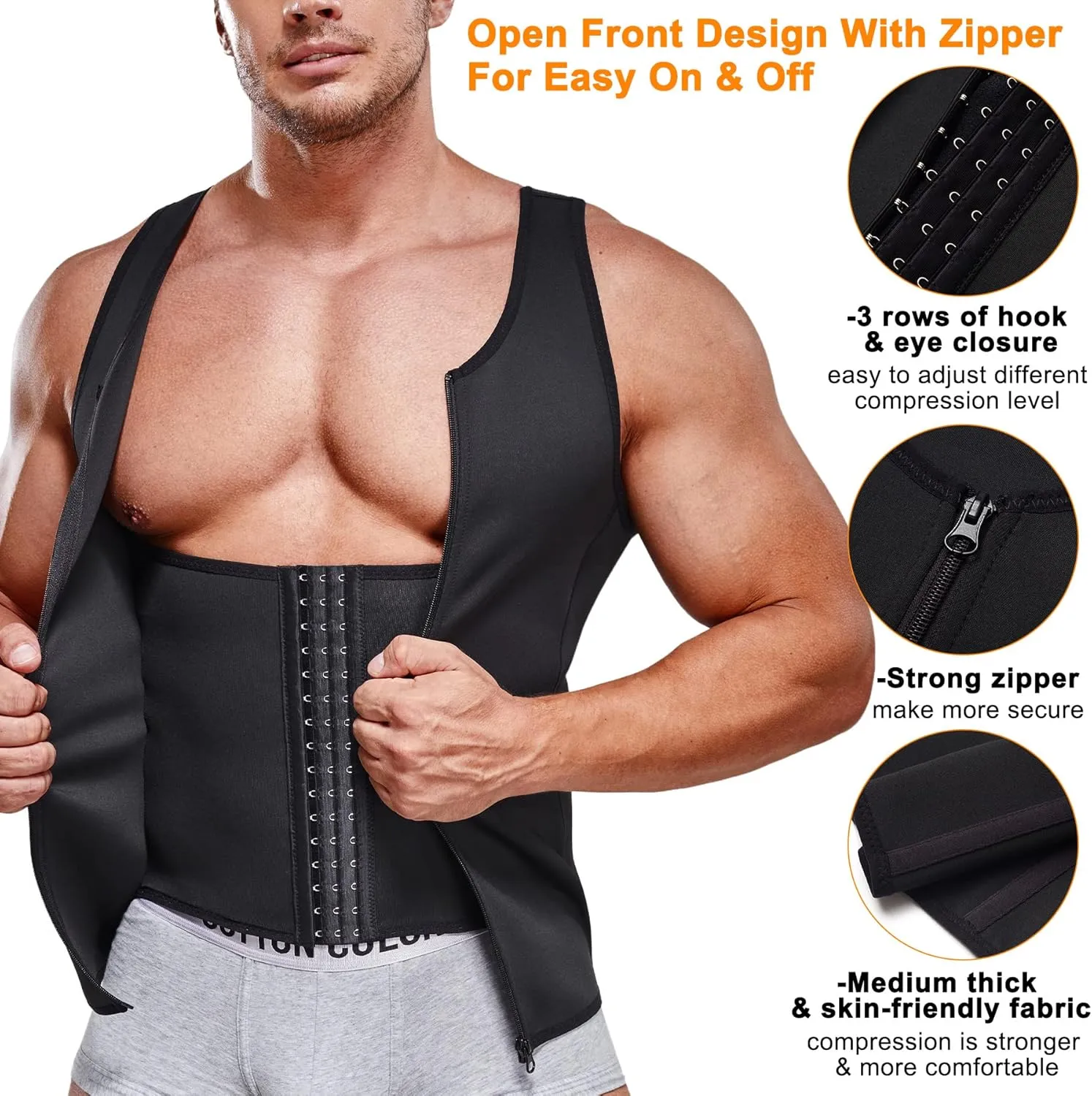 Men Compression Shirt for Body Slimming Tank Top Shaper Tight Undershirt Tummy Control Girdle