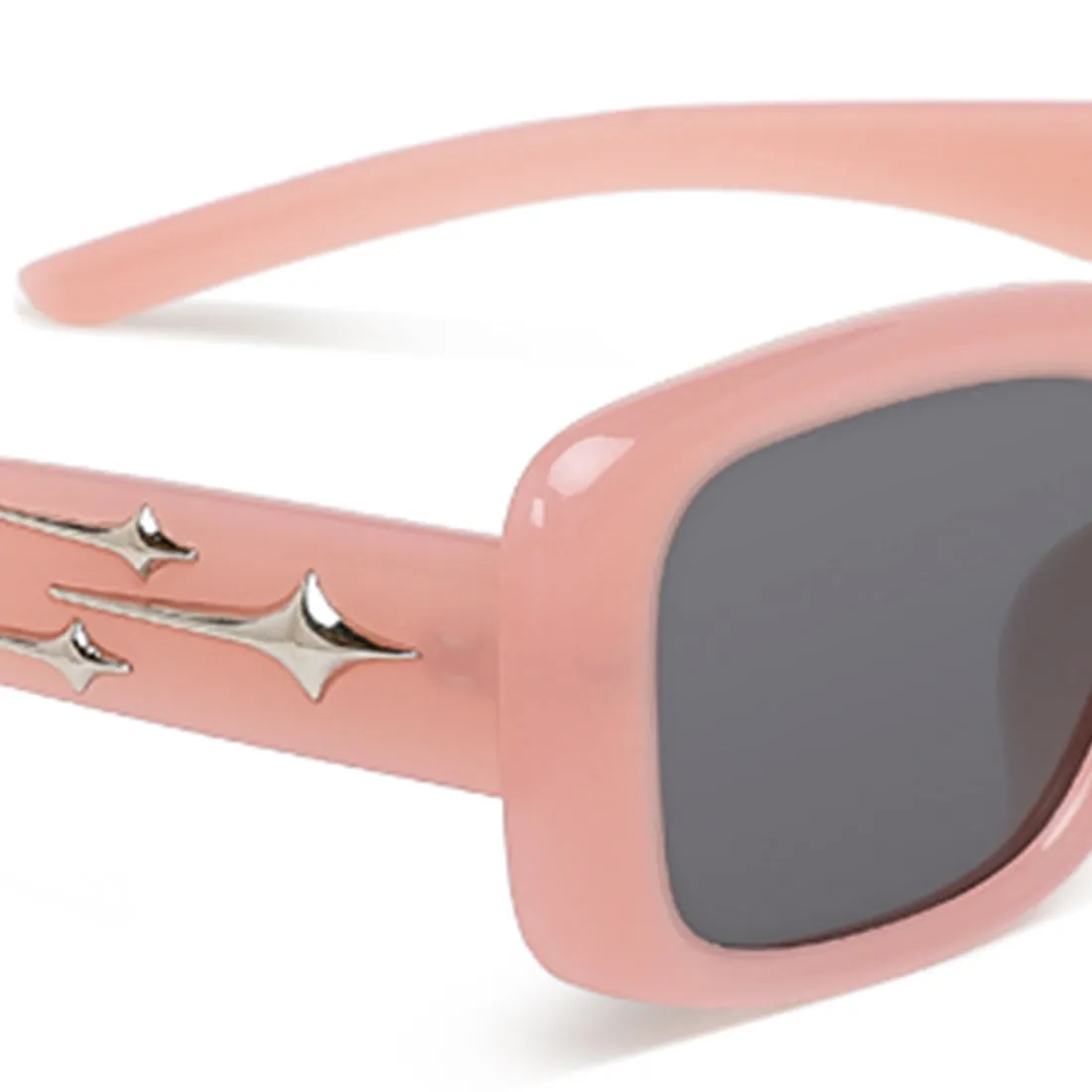 Metallic Stars Rectangular Sunglasses