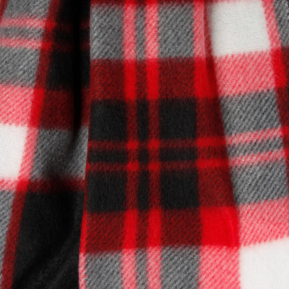 Minky Accessories Men's 2 Fleece Plaid Fringed Scarves