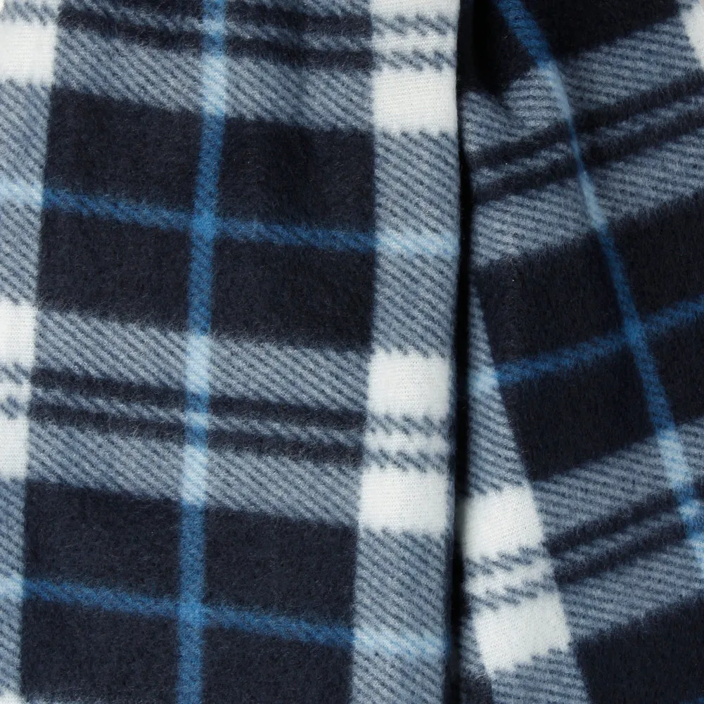 Minky Accessories Men's 2 Fleece Plaid Fringed Scarves