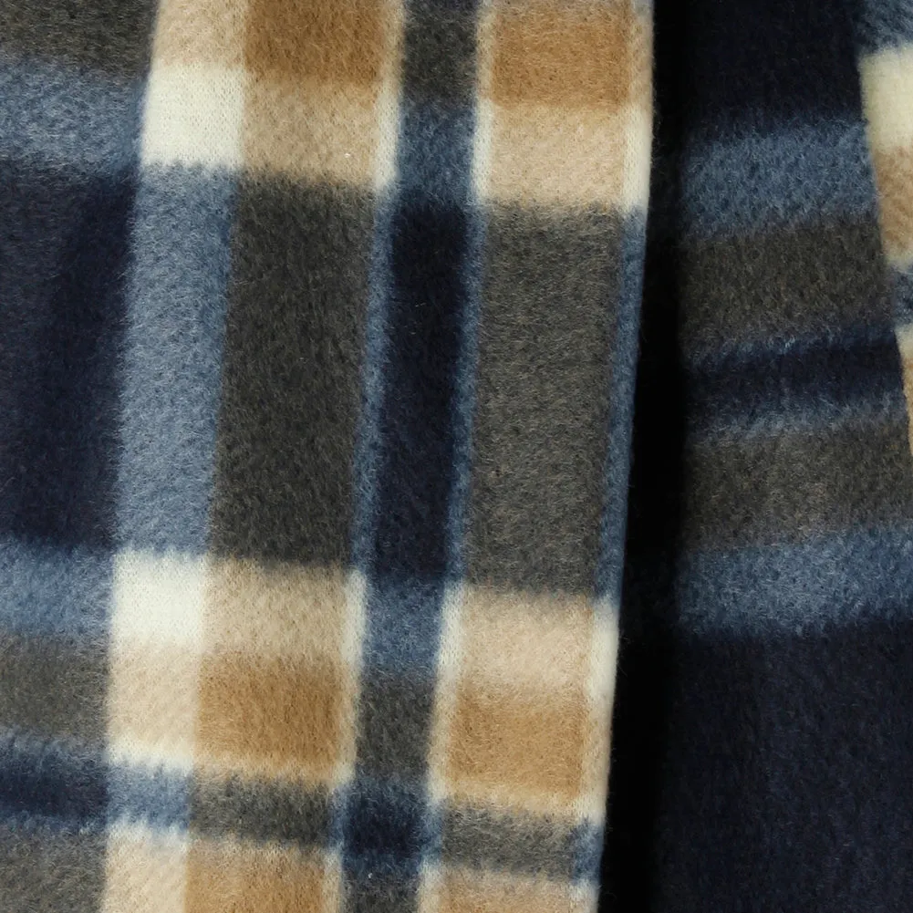 Minky Accessories Men's 2 Fleece Plaid Fringed Scarves