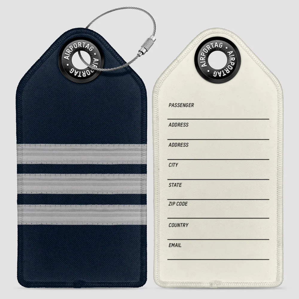 Navy Pilot Stripes - Luggage Tag