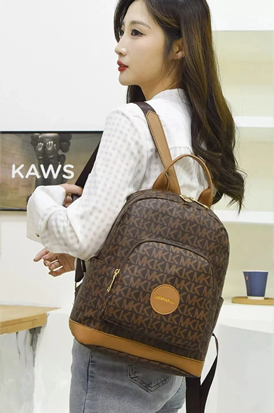 NEW Famous Retro Print Backpack Large Anti Theft Anti Splash Backpack Synthetic! Unbranded