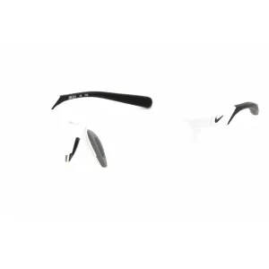 Nike Men's Sunglasses - White/Black Sport Wraparound Half Rim Frame | RUN X2 D 101