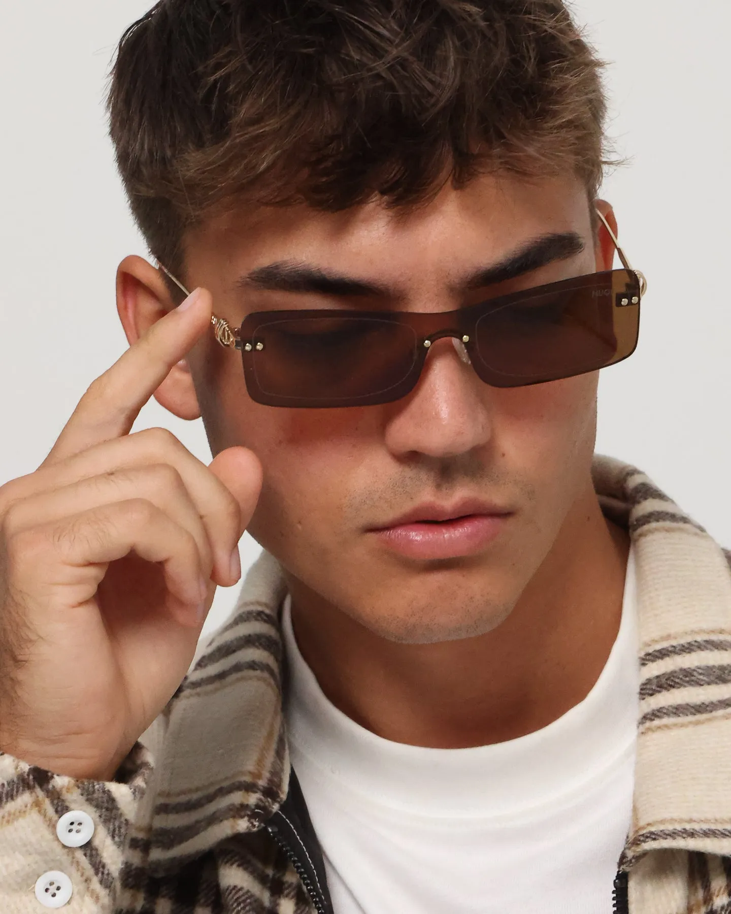 NUQE Razr Sunglasses Brown/Gold