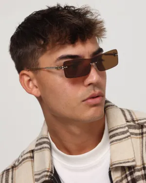 NUQE Razr Sunglasses Brown/Gold