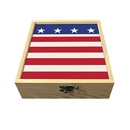 Passport Cover Luggage Tag Wooden Gift Box Set - Three Star