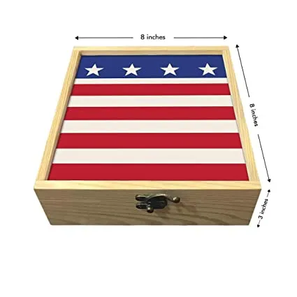 Passport Cover Luggage Tag Wooden Gift Box Set - Three Star