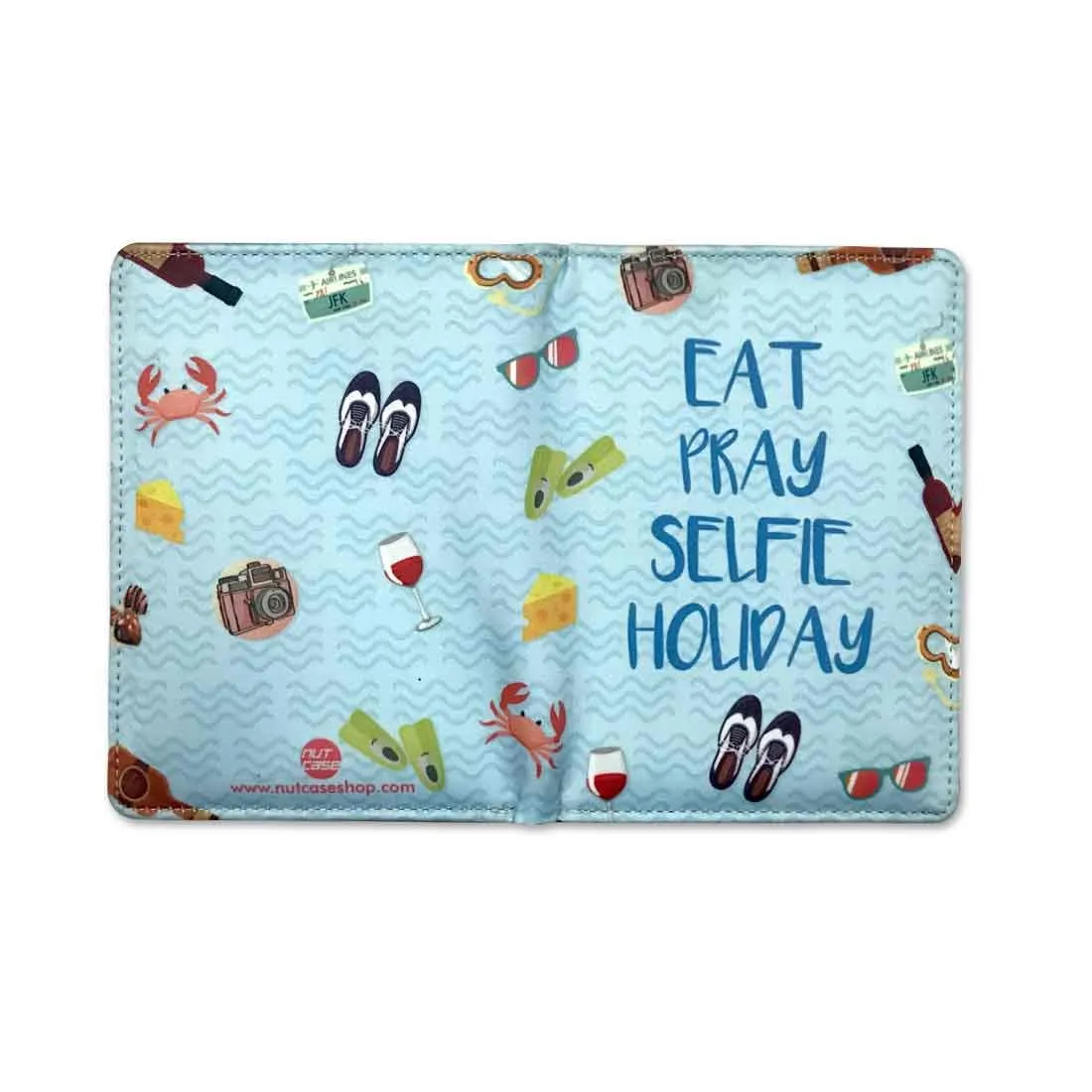 Passport Cover Wallet Travel Accessory - Eat Pray Selfie Holiday