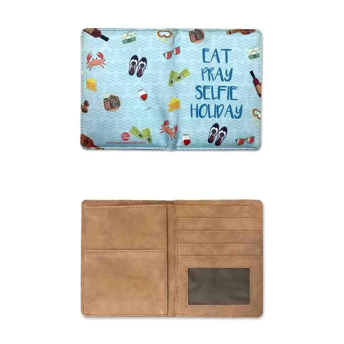 Passport Cover Wallet Travel Accessory - Eat Pray Selfie Holiday