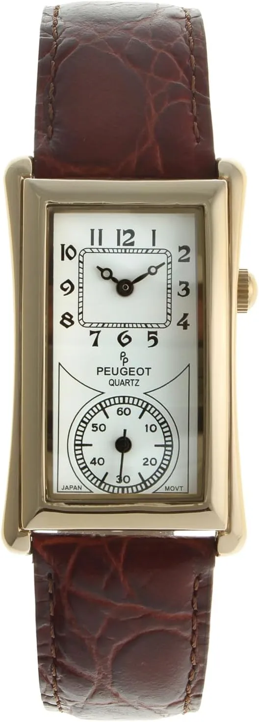 Peugeot Vintage Contoured Doctors Style Watch with Leather Band
