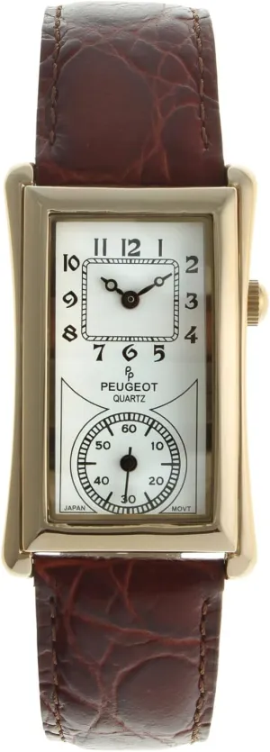 Peugeot Vintage Contoured Doctors Style Watch with Leather Band
