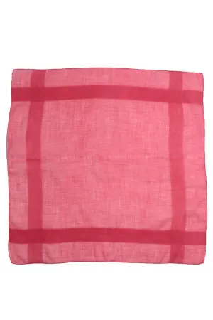 Raspberry Pink Vintage Cotton Scarf w/ Tonal Trim