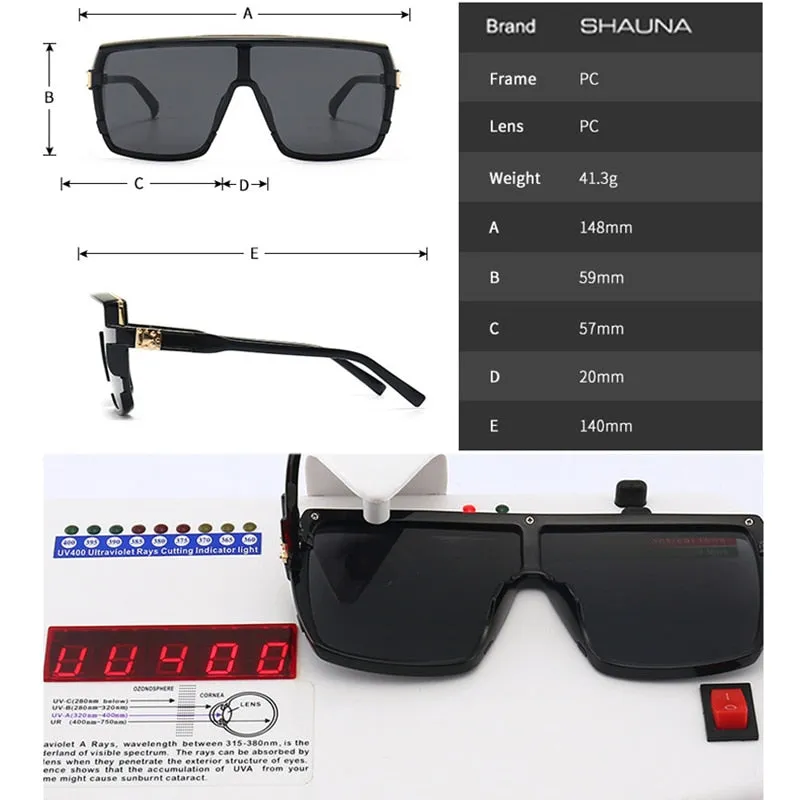 RETRO FASHION Oversized Square Gradient SUNGLASSES UV400