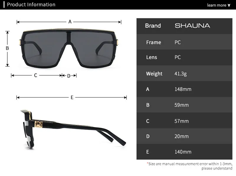 RETRO FASHION Oversized Square Gradient SUNGLASSES UV400