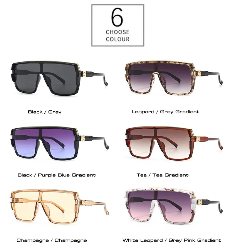 RETRO FASHION Oversized Square Gradient SUNGLASSES UV400
