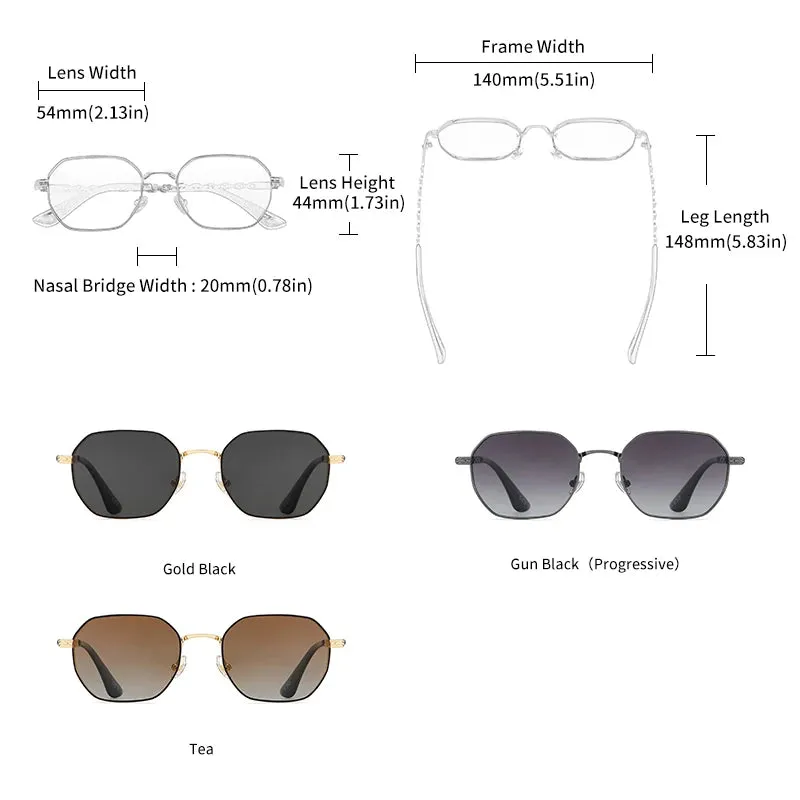 Retro Women’s Rectangular Square Sunglasses with Metal Frame & Polaroid Lenses