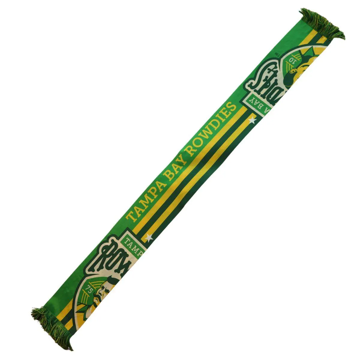 Rowdies Green and Yellow Split Crest Scarf