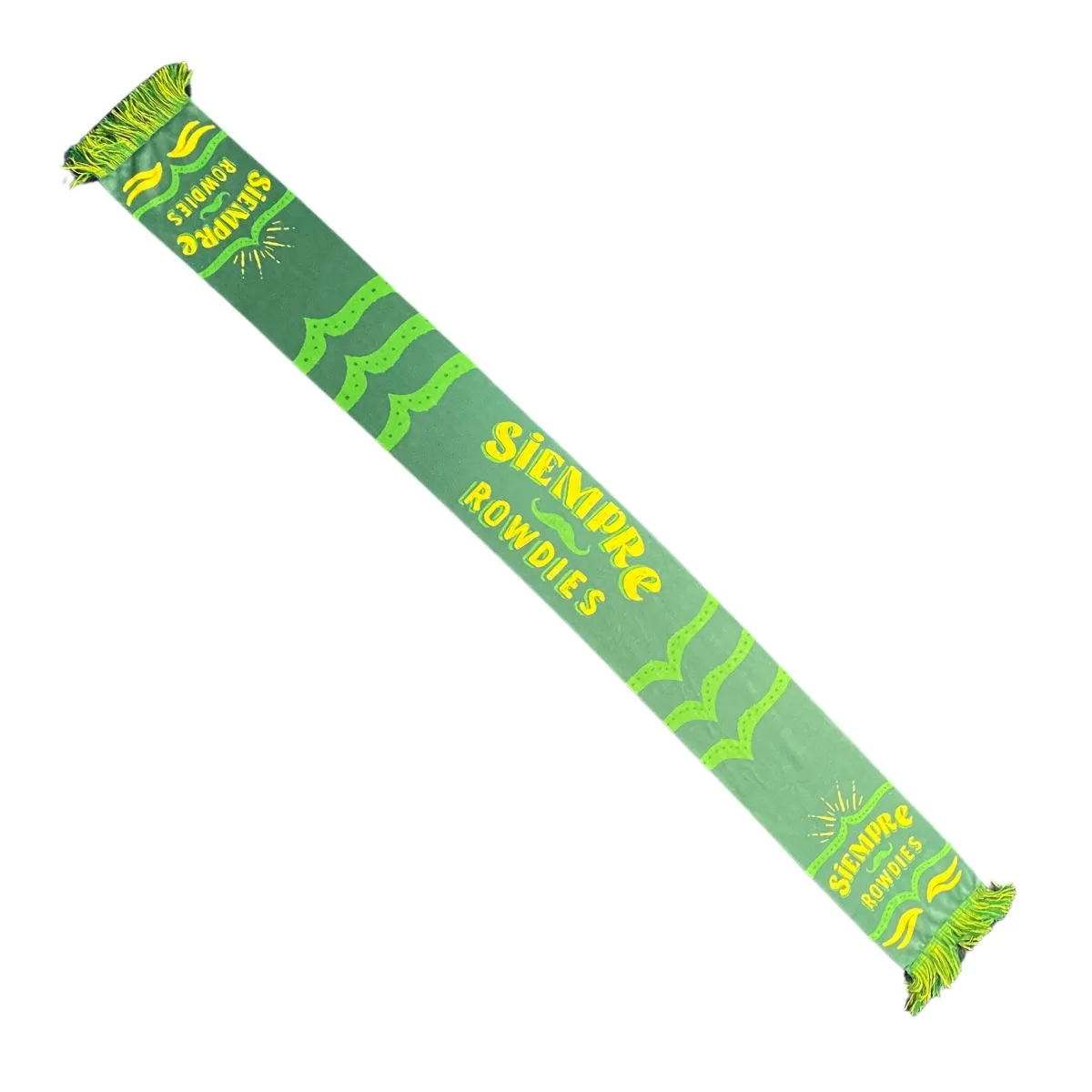 Rowdies Siempre Green and Yellow Dual Sided Striped Scarf
