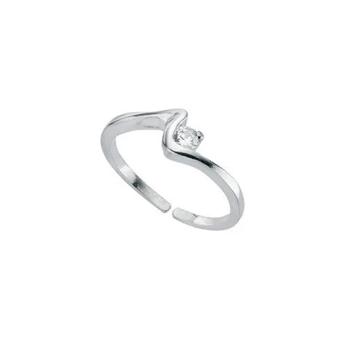 Serendipity Toe Ring with Cubic Zirconia