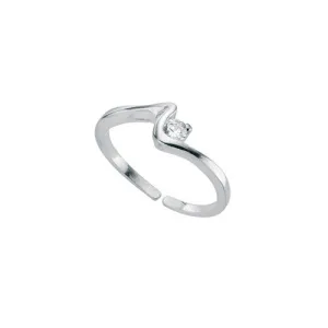 Serendipity Toe Ring with Cubic Zirconia