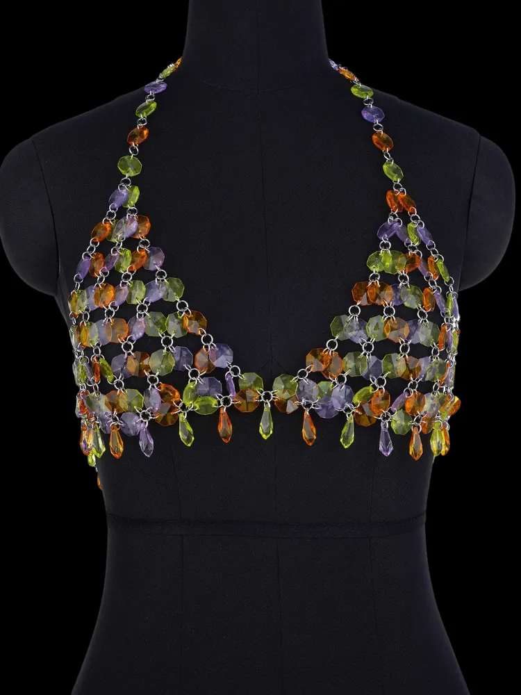 Sexy Acrylic Crystal Bra Party Body Chain
