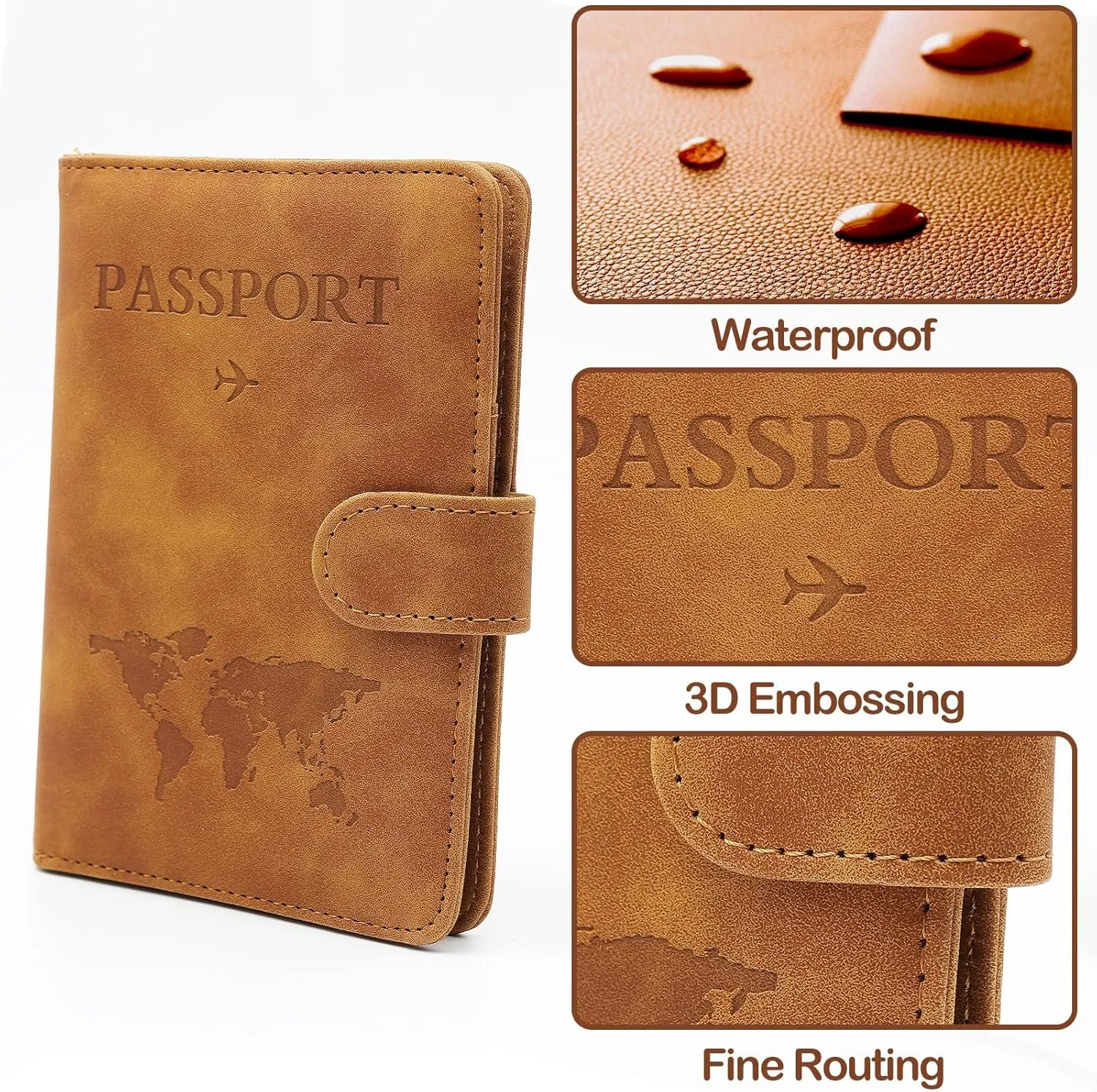 Sizobi Passport Holder Covers Case, Passport Holder for Travel Essentials, RFID Blocking Leather International Travel Must Haves Travel Accessories for Women Men, Cruise Ship Essentials, Travel Gifts